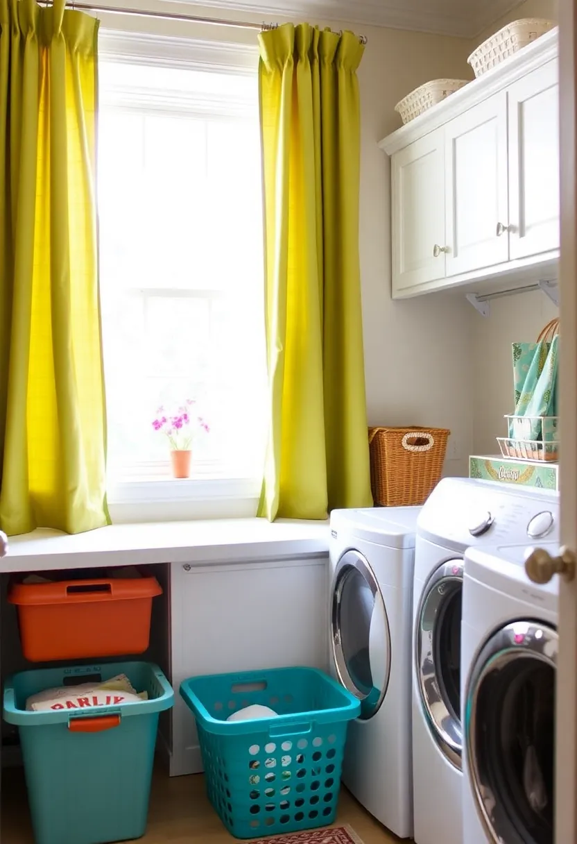 How to Use Earthy Terracotta and Sage Green in Textiles: Curtains, Rugs, and More for Any Room! - Laundry Room: Functional yet stylish