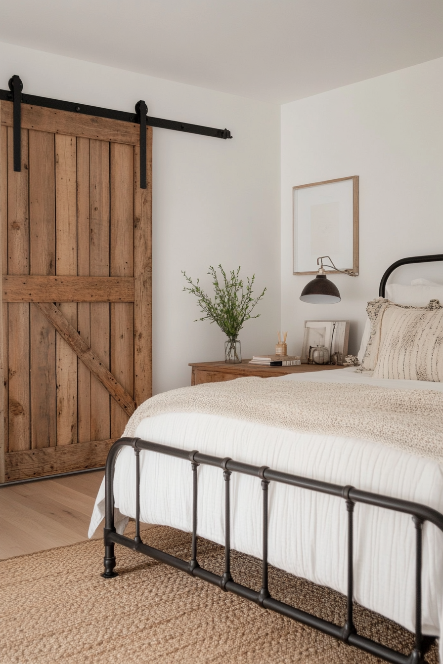 Bedroom with sliding closet doors