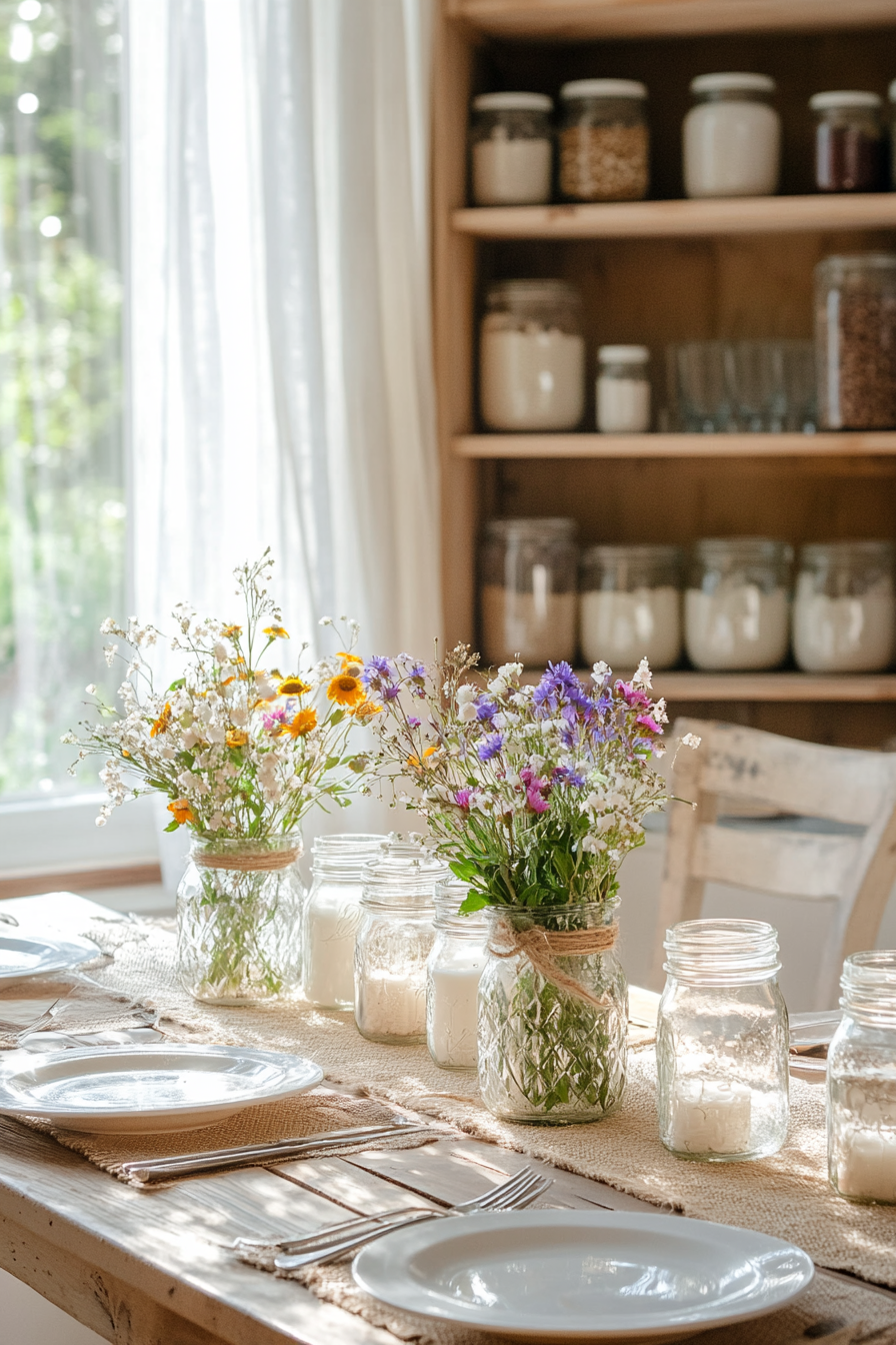 Mason jars for versatile rustic charm