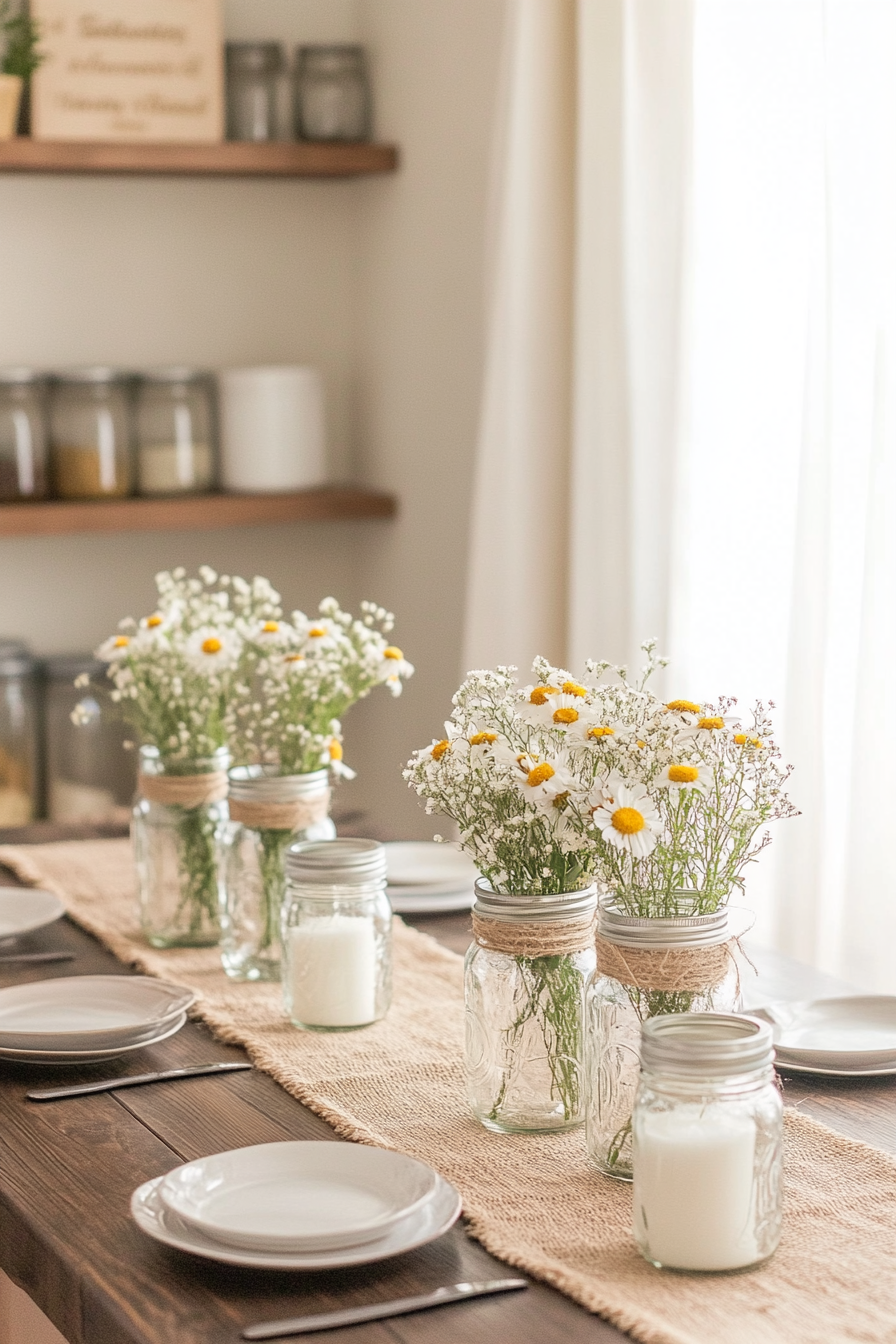 Mason jars for versatile rustic charm