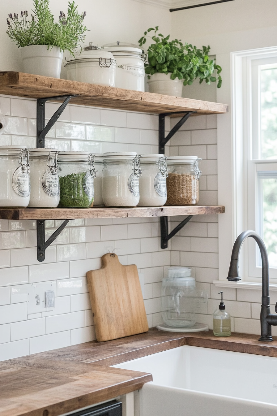 Rustic shelf for storage and decoration