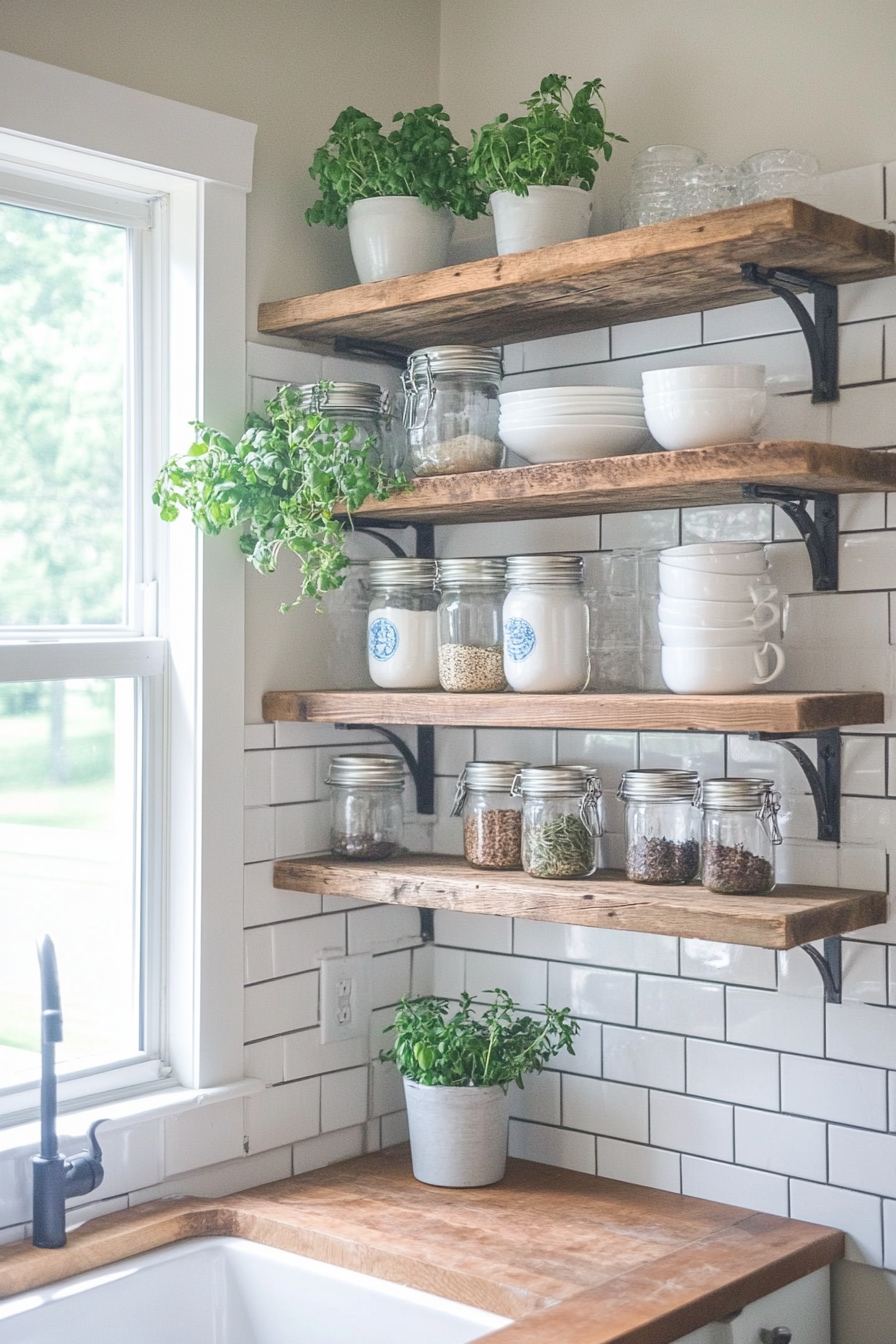 Rustic shelf for storage and decoration