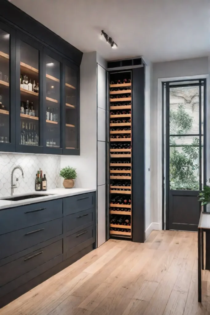 Functional kitchen design with integrated storage space