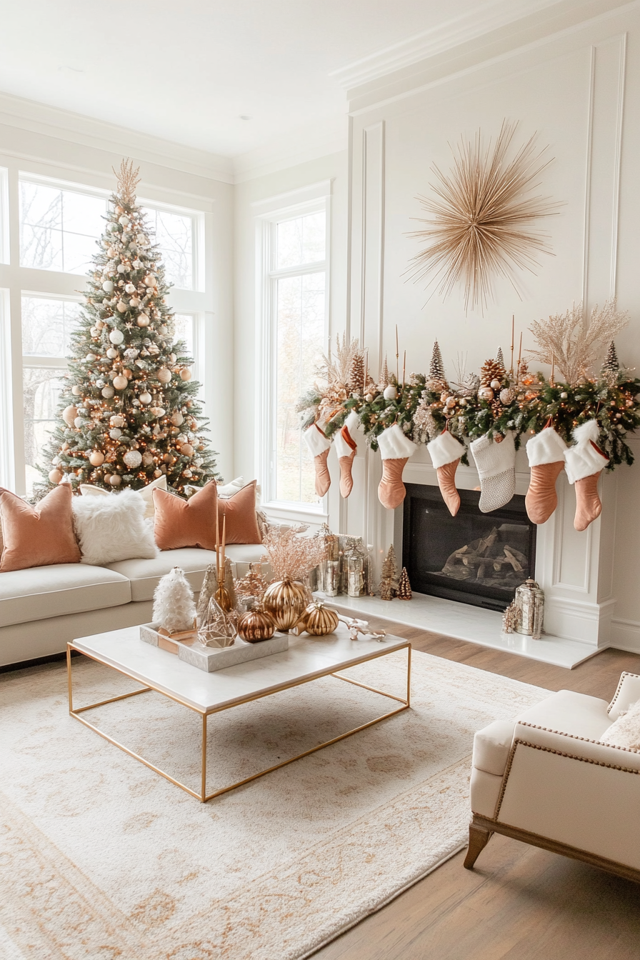 Art Deco Christmas decor with metallic accents