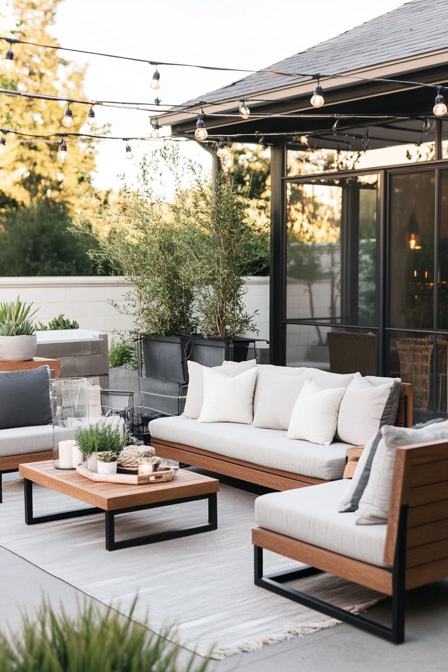 Modern outdoor space with elegant furniture