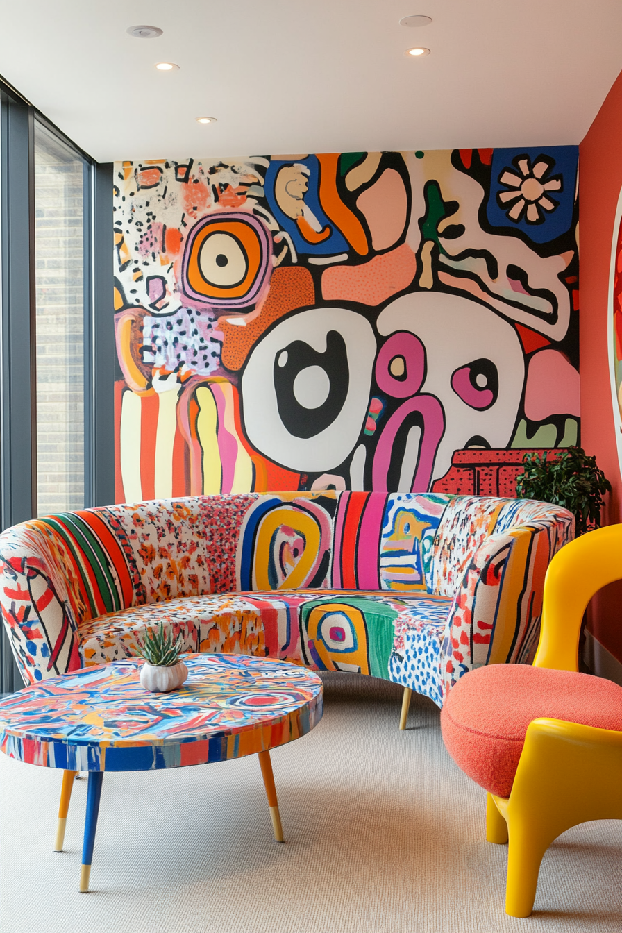 Rooms with strong colors and eclectic patterns for unusual atmosphere