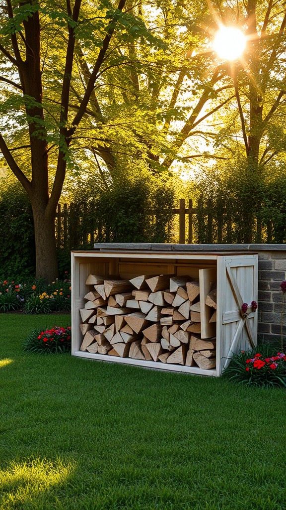 Design a cozy firewood area