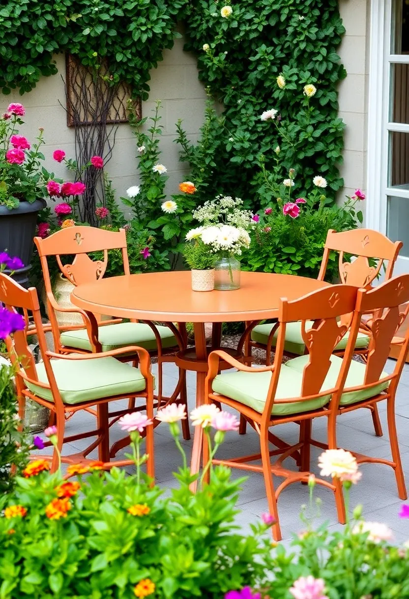 Makeover for furniture: 17 painting and upholstery with earthy terracotta and sage green! - 7. Terracotta garden furniture