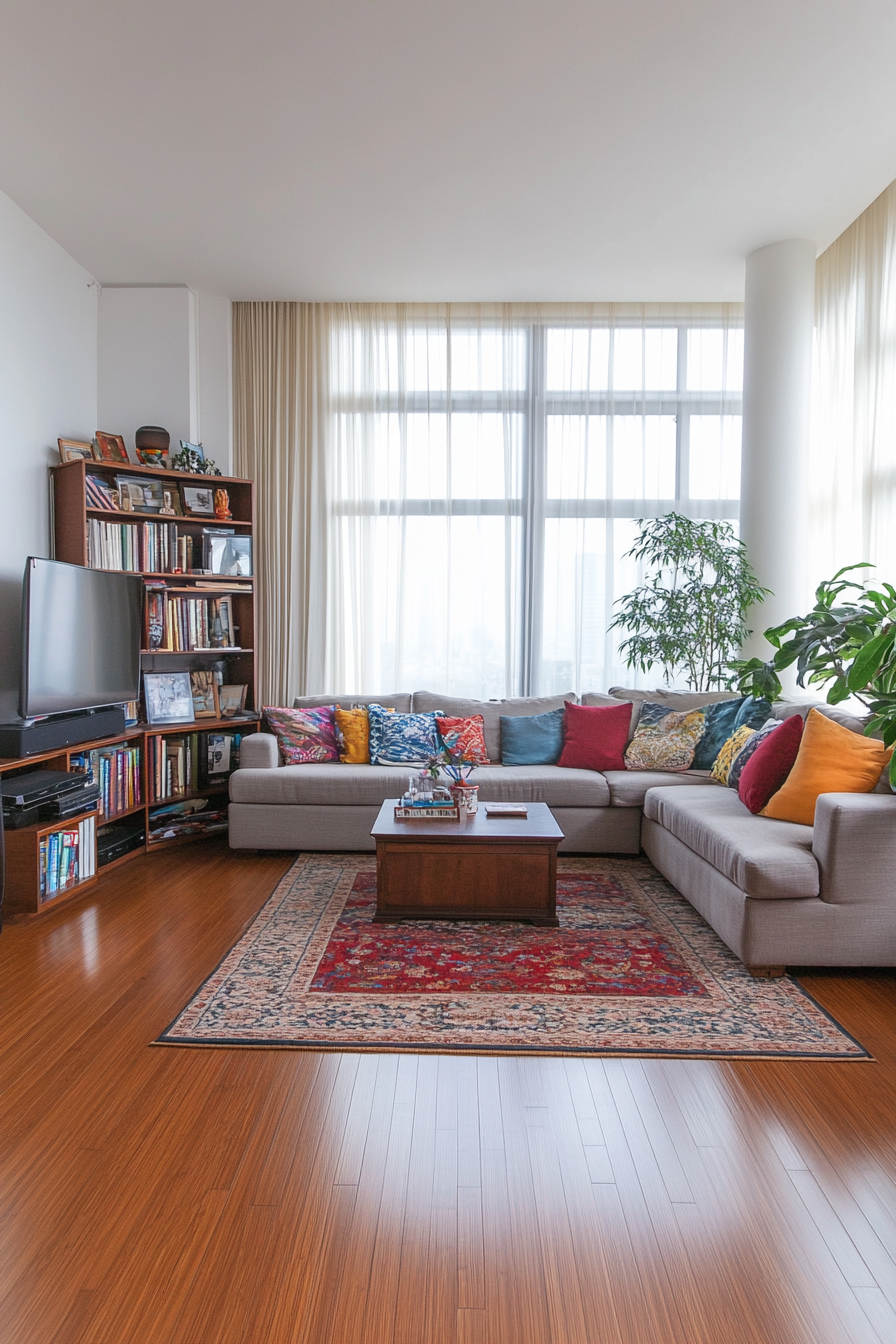 Living room with bamboo floor