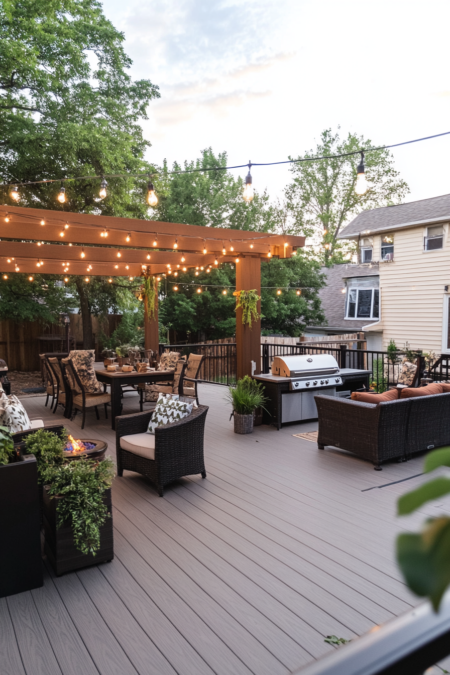 Backyard patio with compound patios