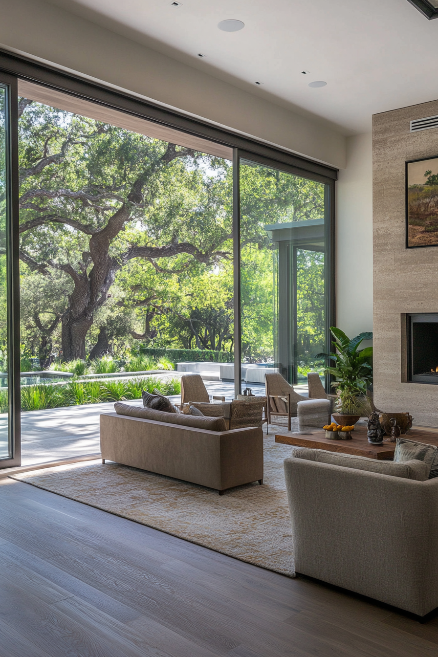 Interior with seamless living space indoors