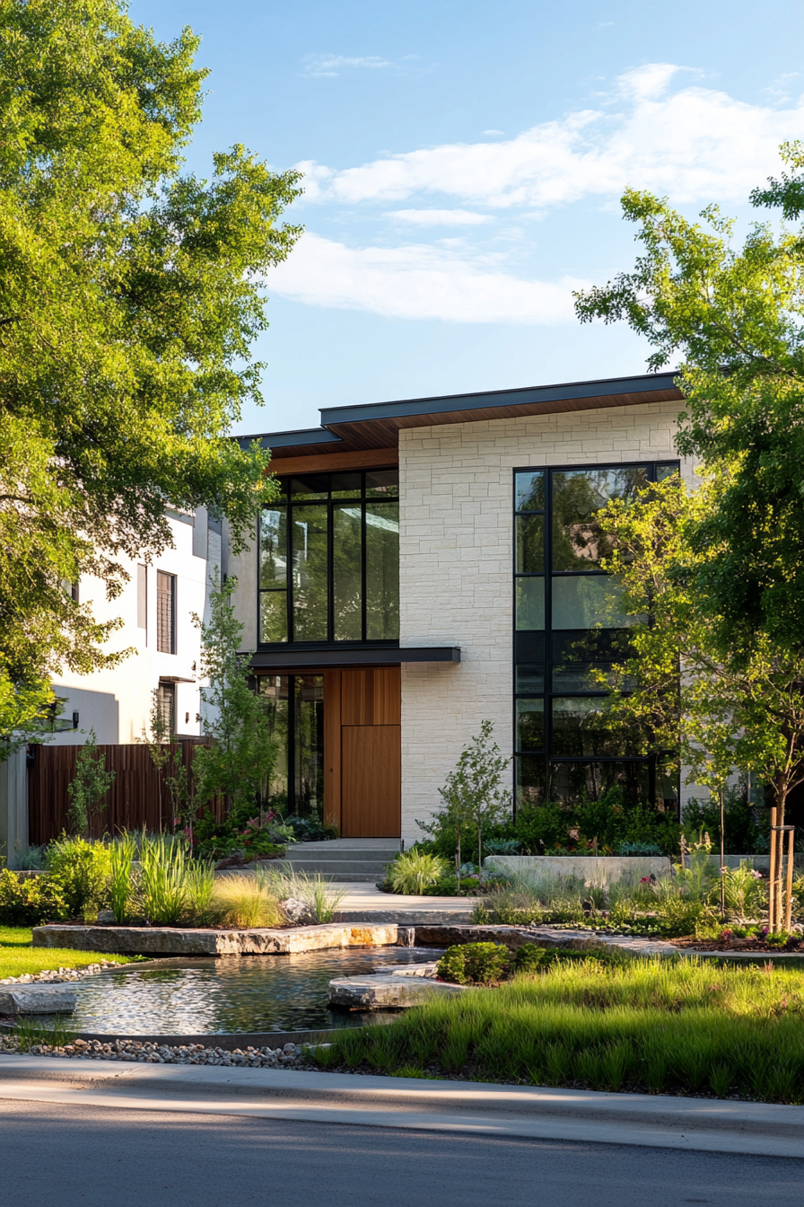 Wellness -oriented house with natural design and large windows