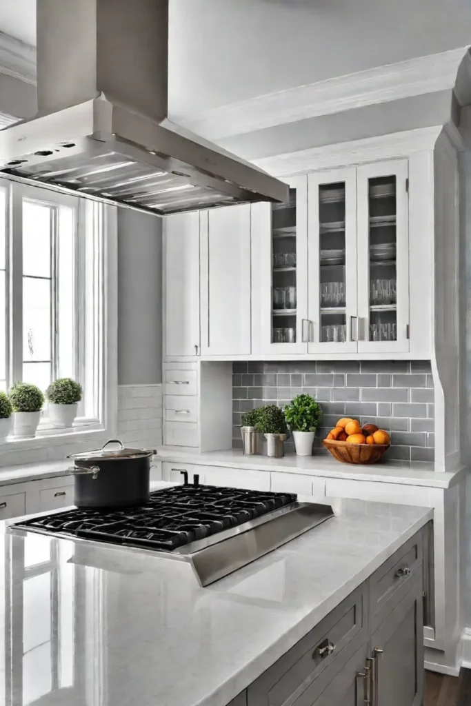 Brushed nickel hardware -kitchen details