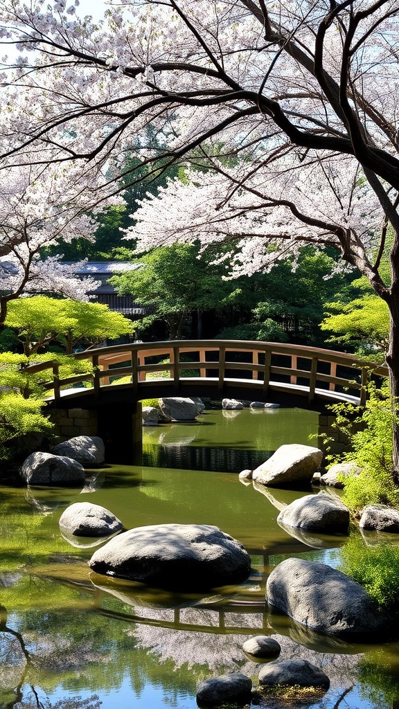 Install a traditional Japanese bridge