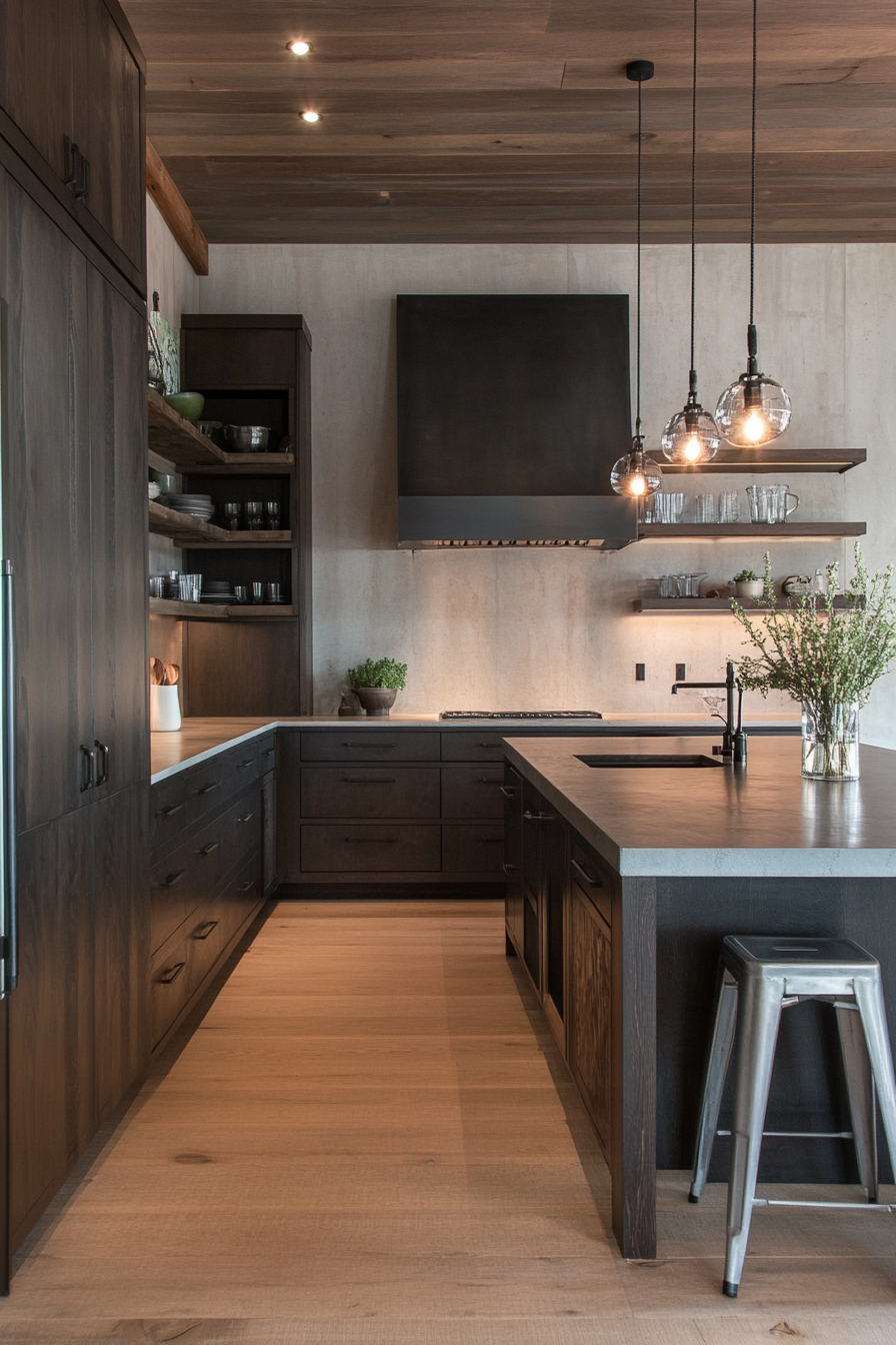 Small kitchen with tea cabinets and multifunctional furniture