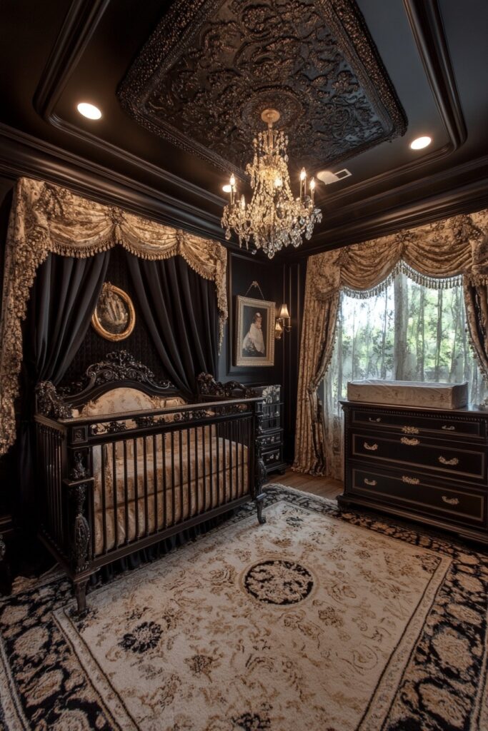 Decorated baroque baby room