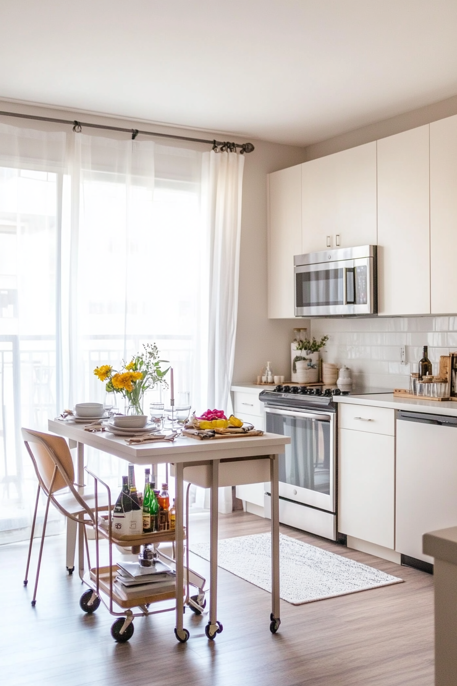 Kitchen island that also serves as dining table