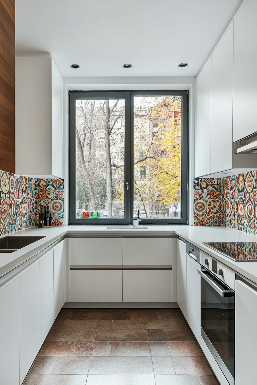 Strong mosaic tiles in bright colors