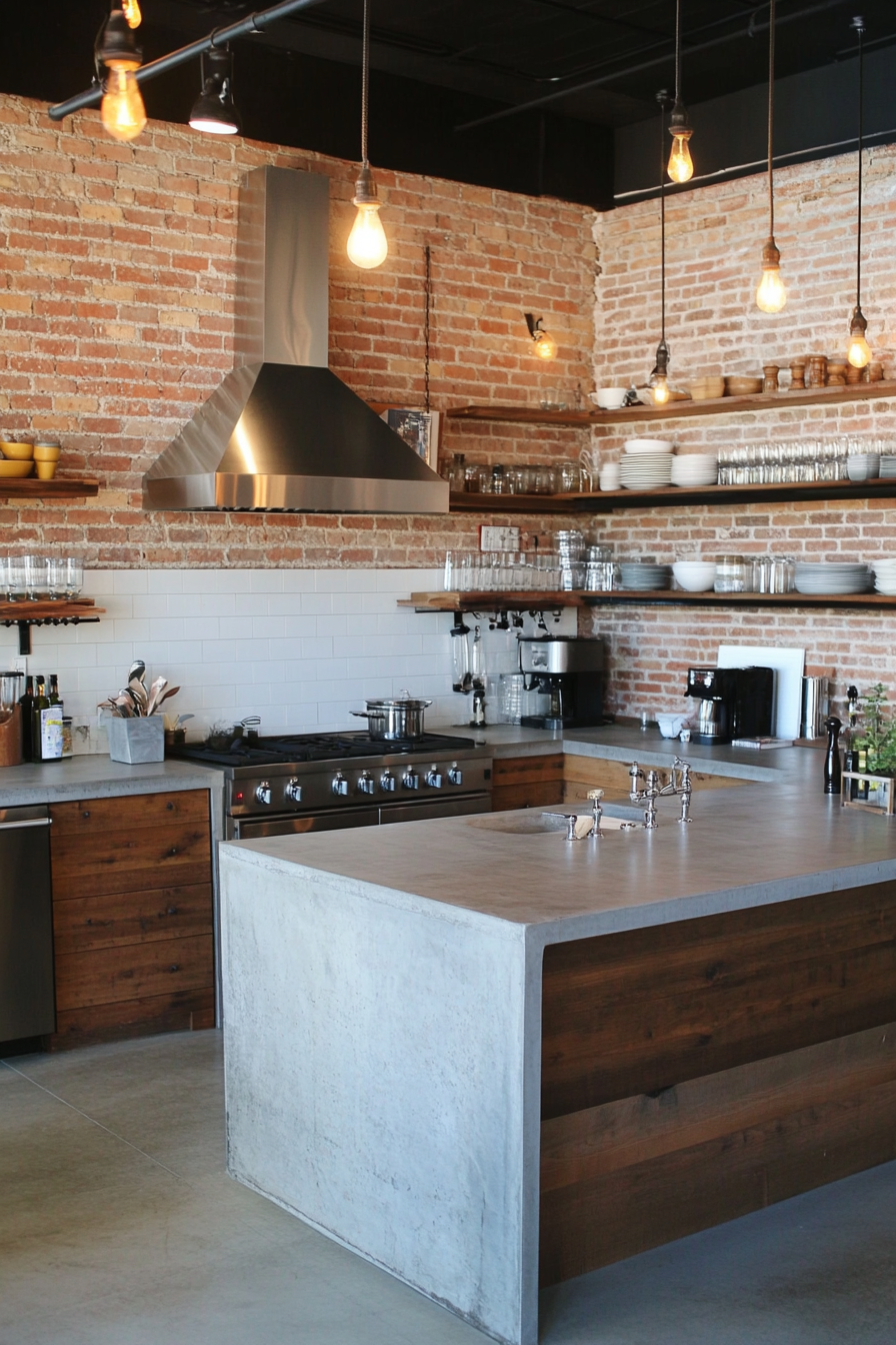 Industrial-style kitchen with <a href=