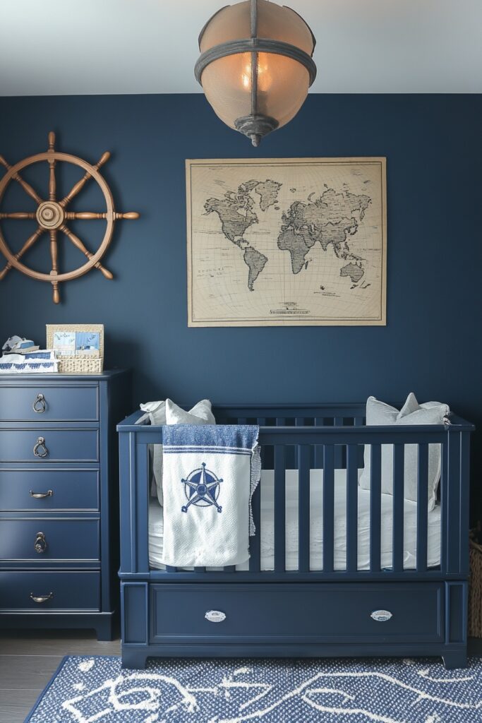 Nautical explorer's baby room