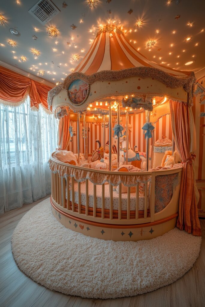 Carousel-inspired baby room