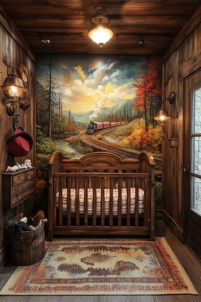 Railway style baby room