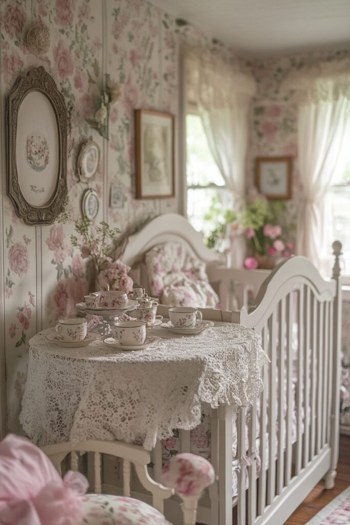 Tea party nursery corner