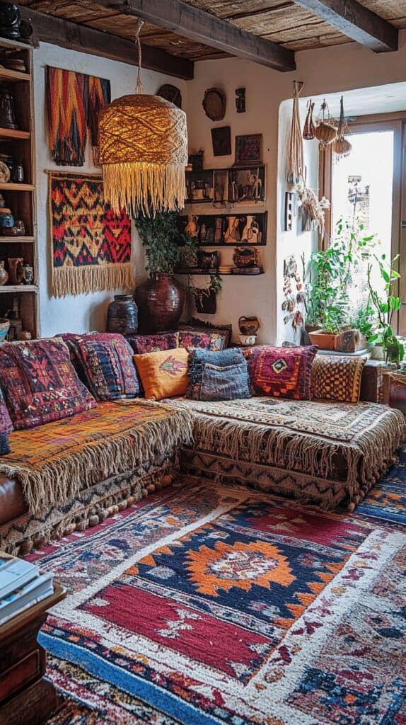 Cozy boho living room