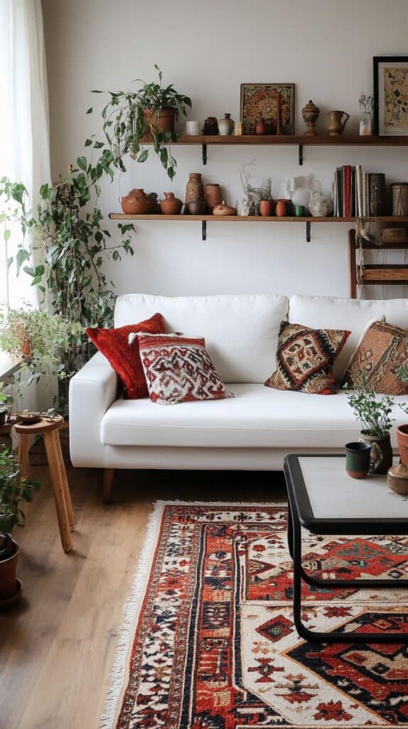 Cozy boho living room