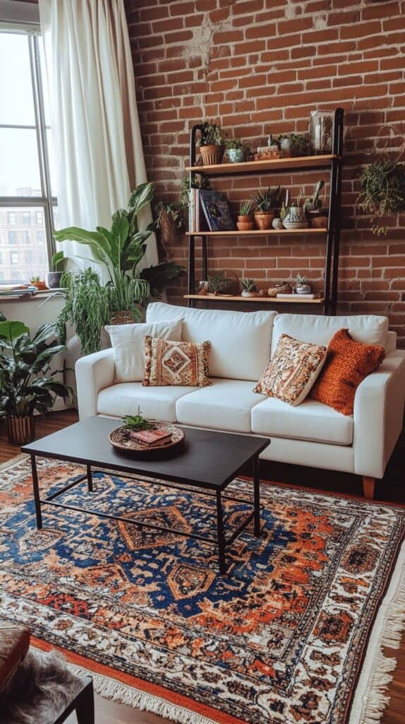 Cozy boho living room