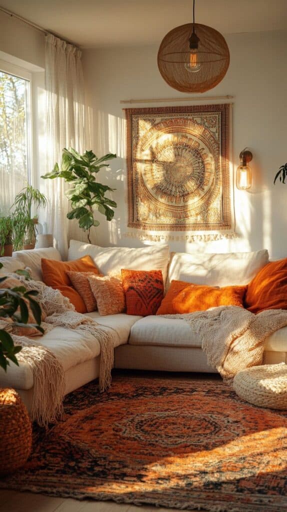 Cozy boho living room