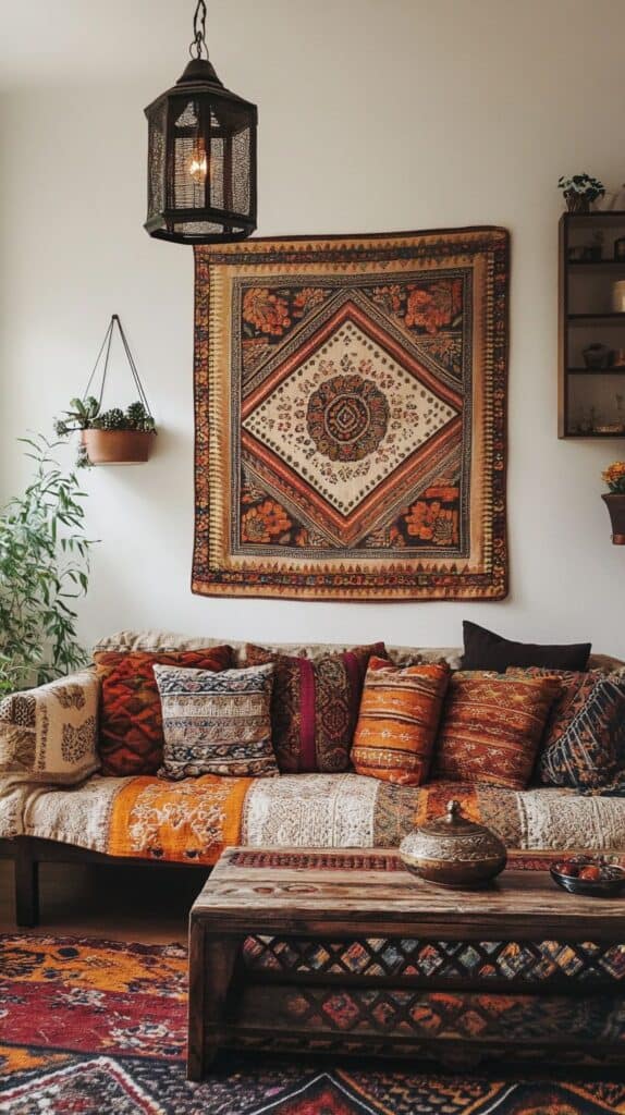 Cozy boho living room