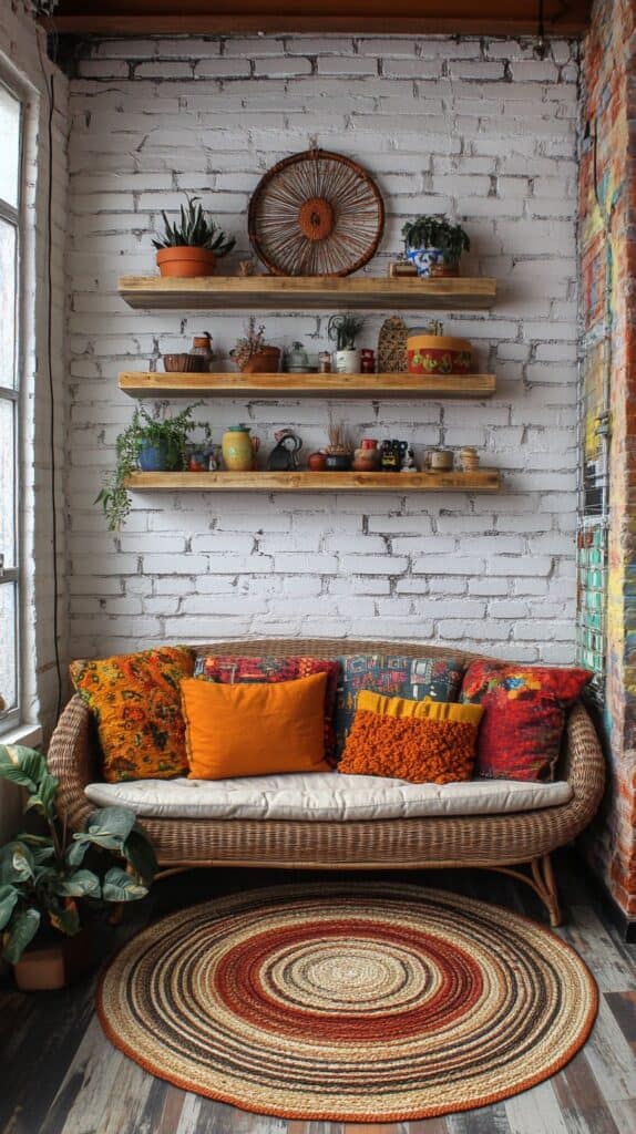 Cozy boho living room