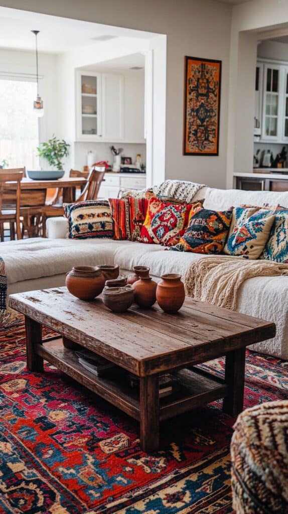 Cozy boho living room