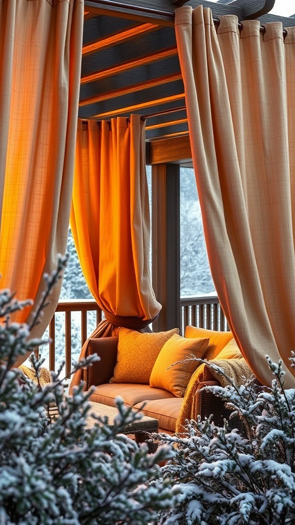 Use heavy fabrics for terrace curtains