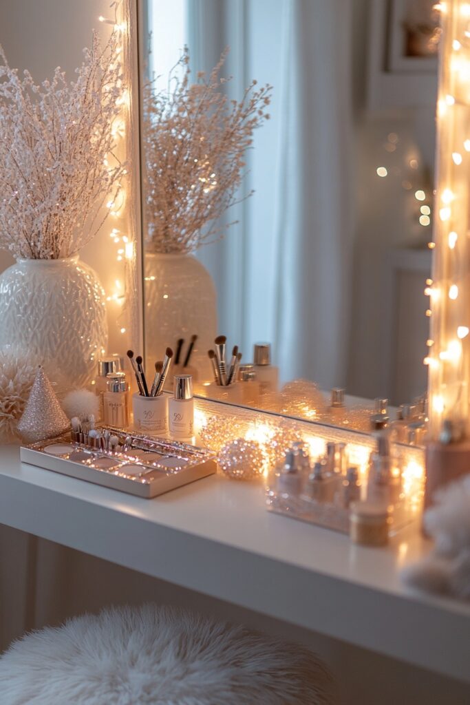 Sparkling make -up vanity Christmas decoration