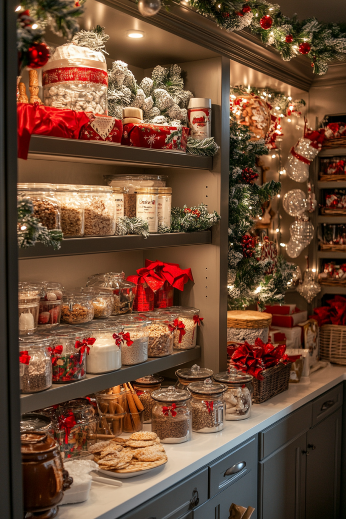 Chic pantry Christmas decorations