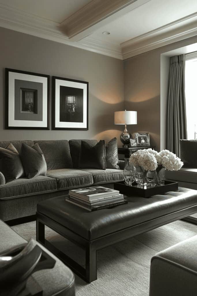 Dark gray living room