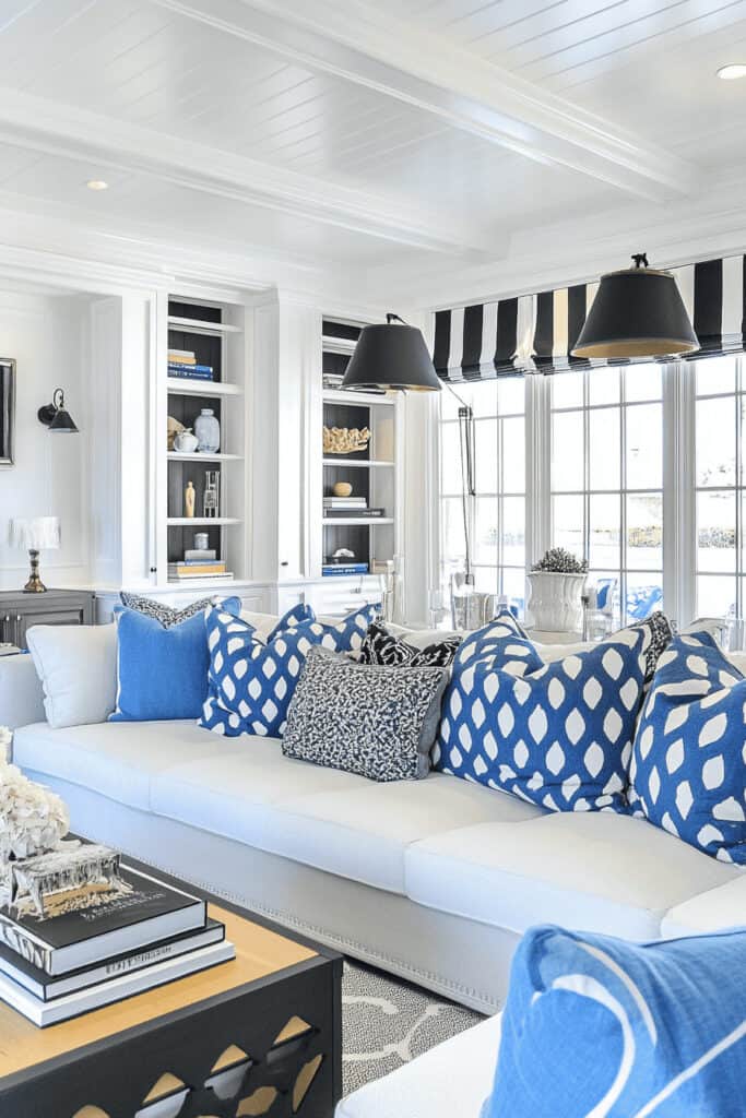 nautical blue -gray living room