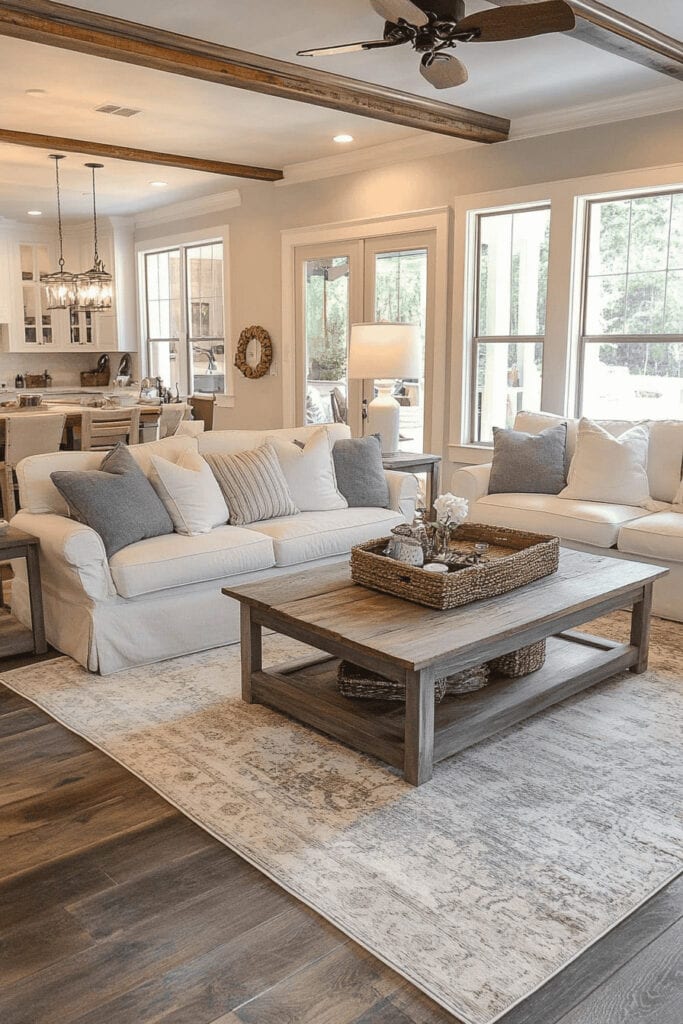 Gray farmhouse living room