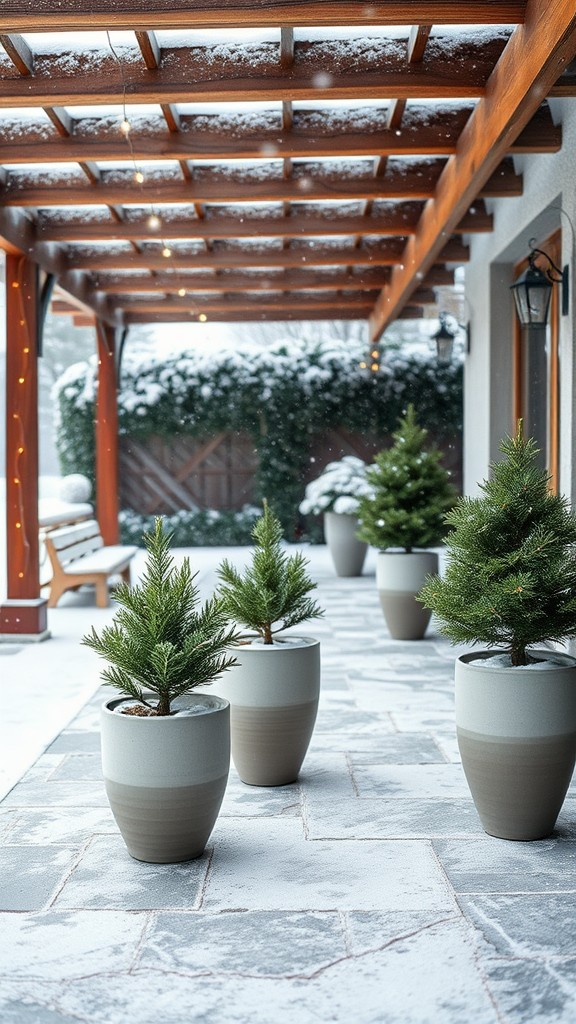 Potted winter plants