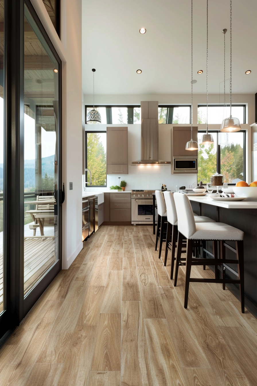 Durable vinyl flooring for a versatile kitchen