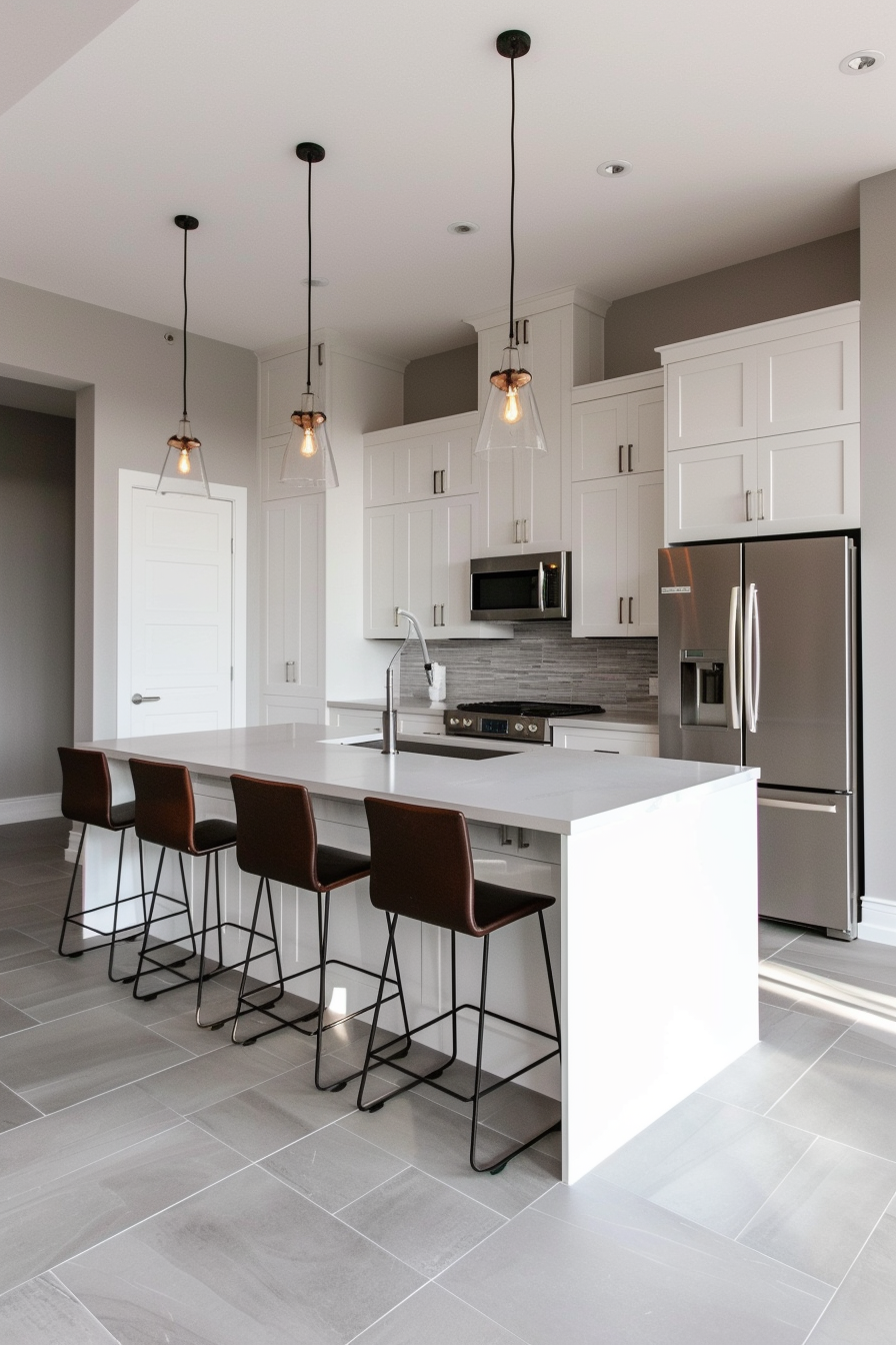 Contemporary gray tiles for an elegant kitchen