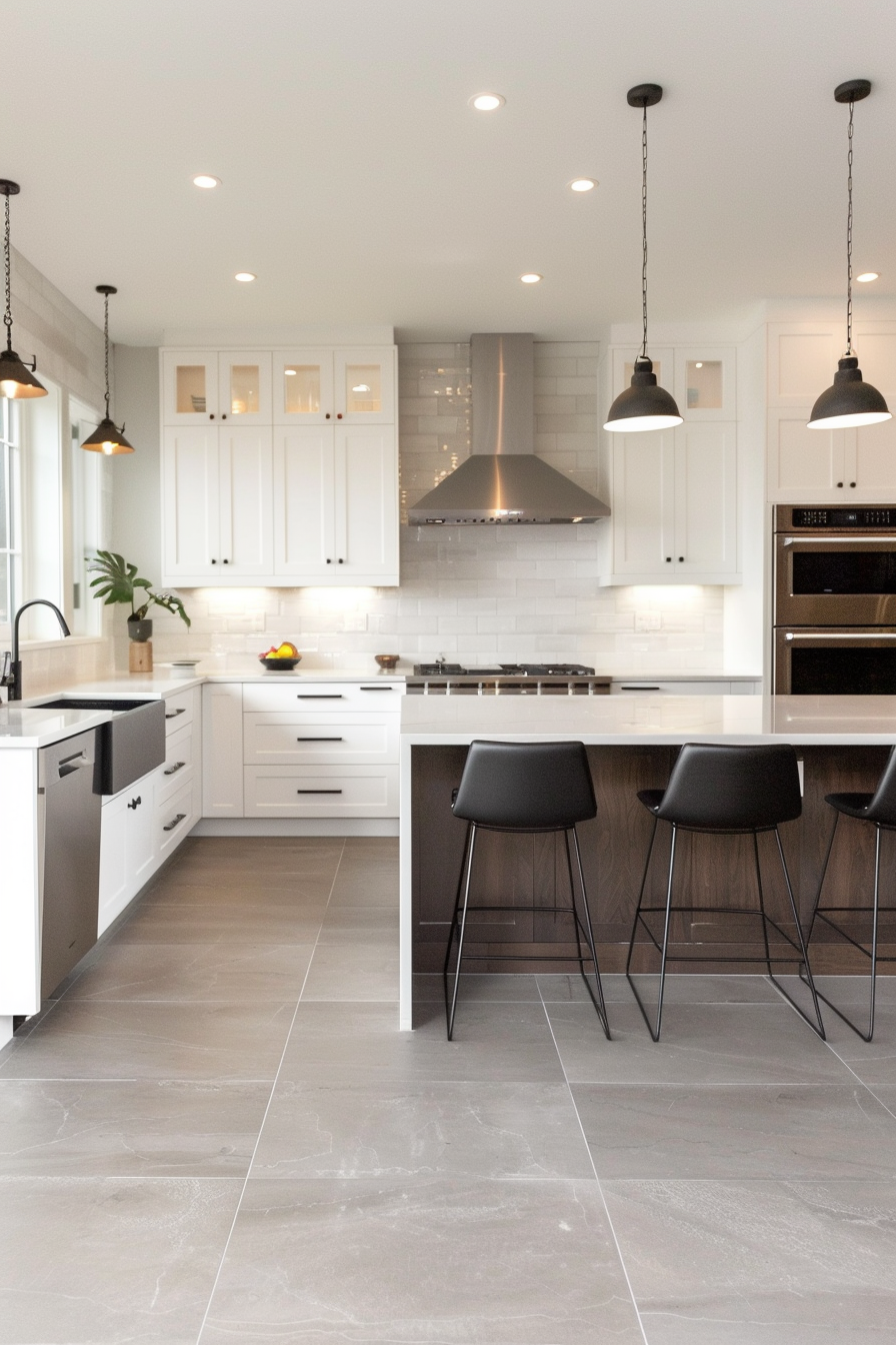 Contemporary gray tiles for an elegant kitchen