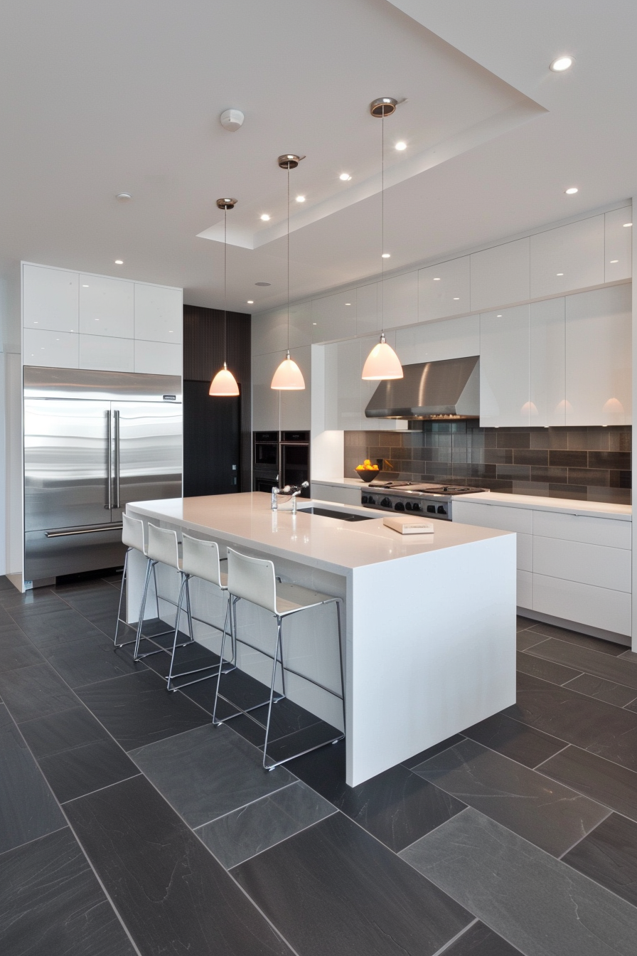 Bold dark tiles for a dramatic kitchen