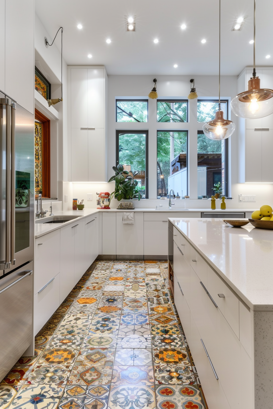 Unique tile patterns for an artistic kitchen