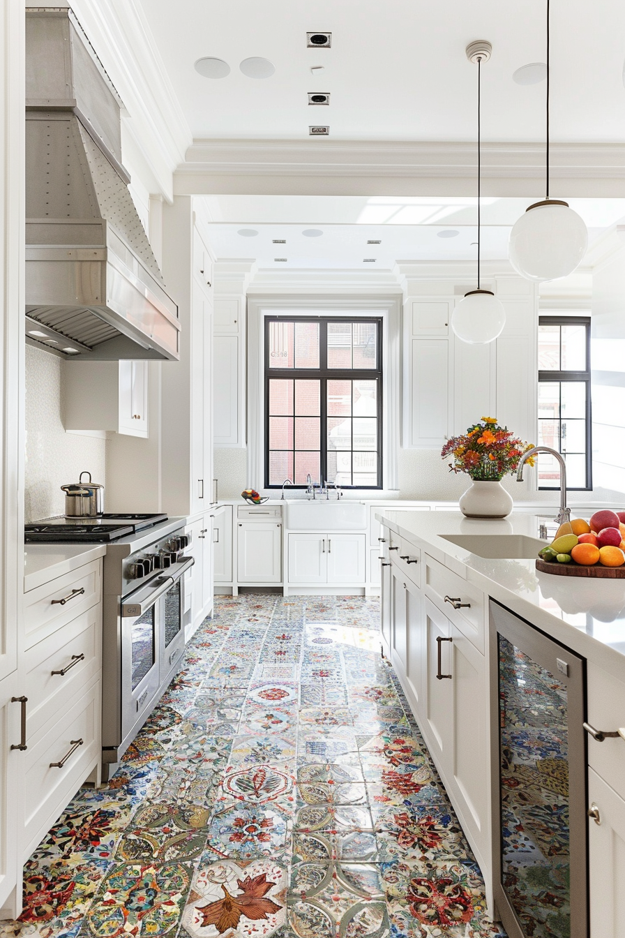 Unique tile patterns for an artistic kitchen