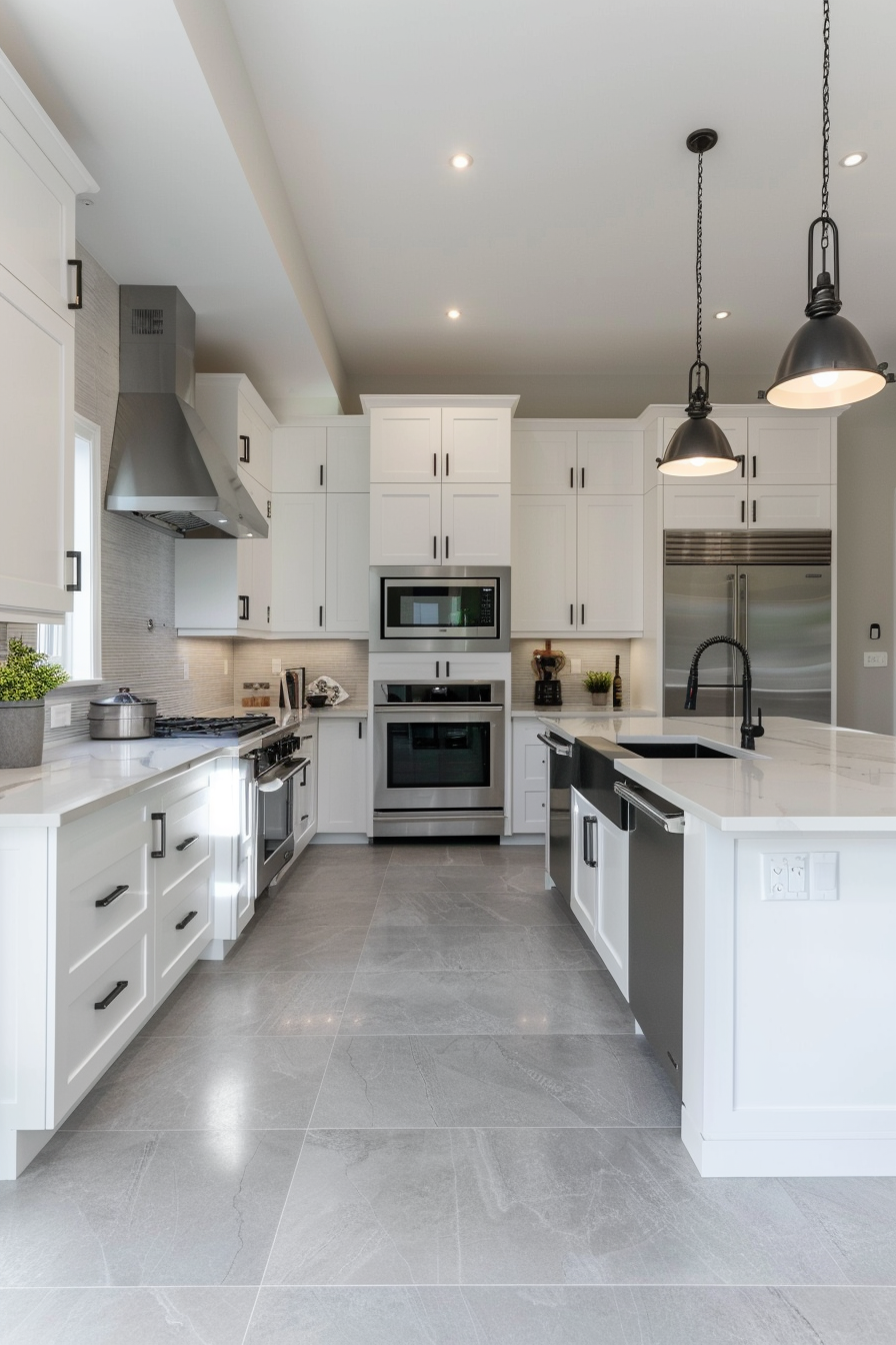 Sophisticated gray tiles for a modern kitchen