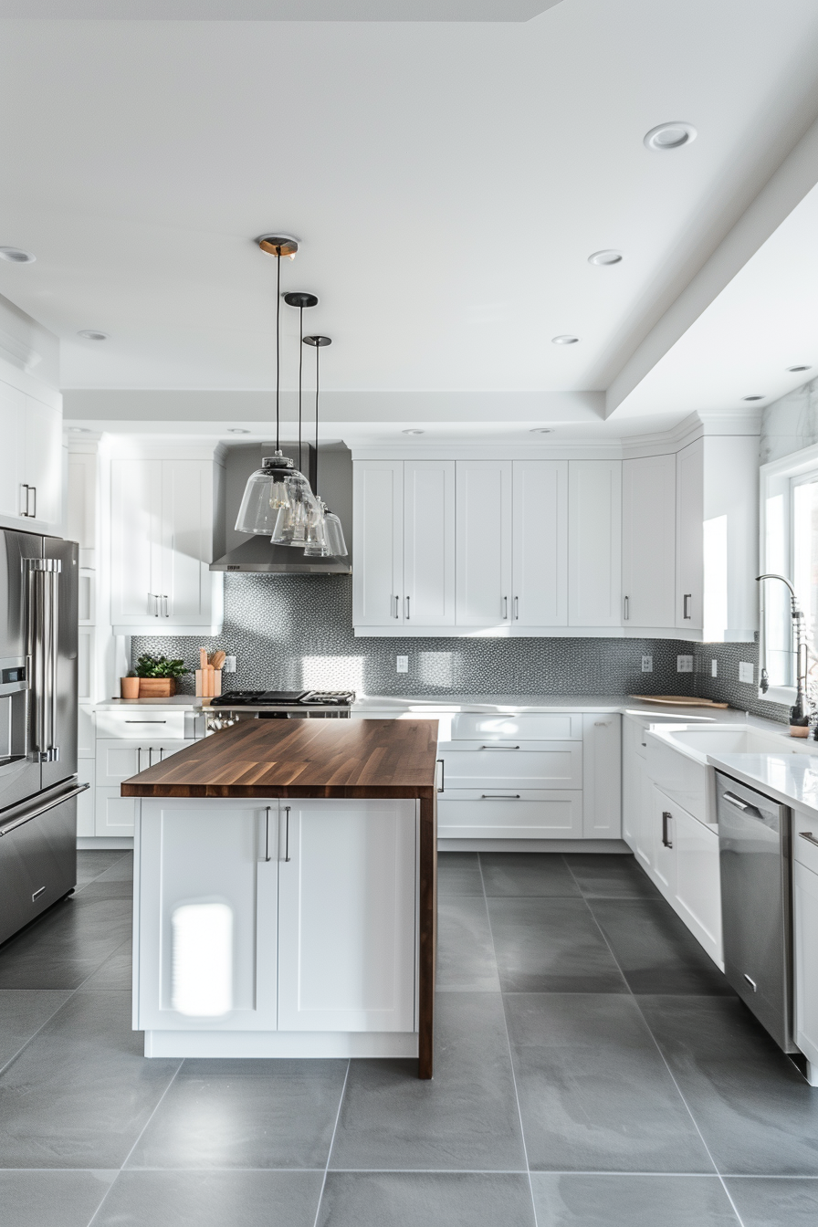 Sophisticated gray tiles for a modern kitchen