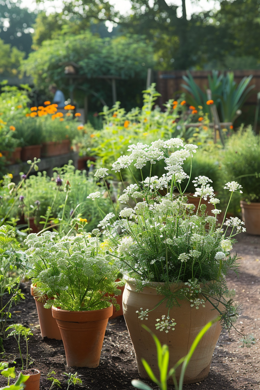 Garden filled with flowers, attract useful insects.